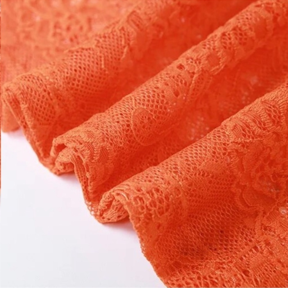 NEW to CASA B💫 Theresa Front-Twist Strapless Lace Maxi Dress in Tangerine - Picture 9 of 15